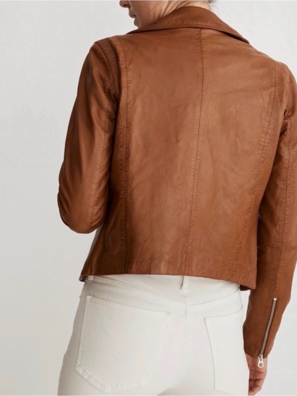 Nwt Madewell Washed Leather Motorcycle Jacket Medium - Picture 2 of 5